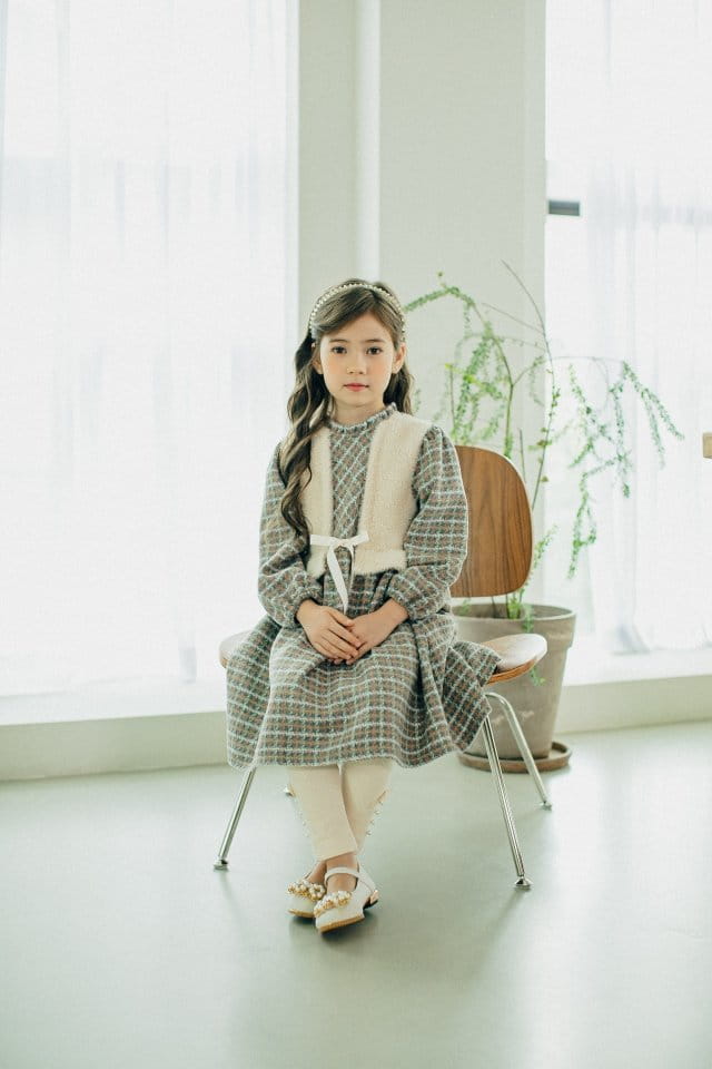 PUDDING - Korean Children Fashion - #Kfashion4kids - Check Vest One-piece - 4