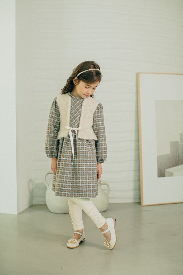 PUDDING - Korean Children Fashion - #Kfashion4kids - Check Vest One-piece - 7