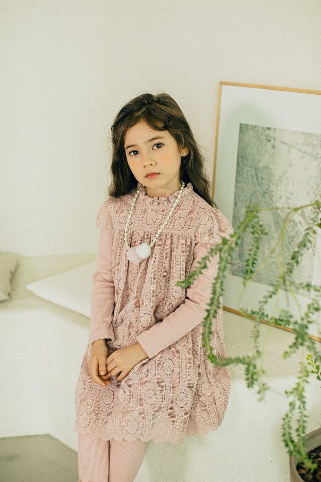 PUDDING - Korean Children Fashion - #Kfashion4kids - Rashell Necklace One-piece
