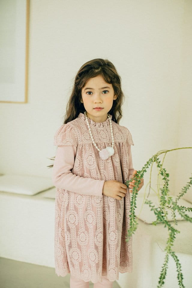 PUDDING - Korean Children Fashion - #Kfashion4kids - Rashell Necklace One-piece - 2