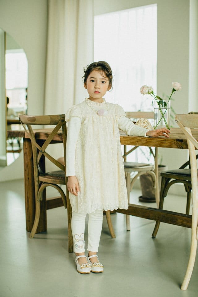 PUDDING - Korean Children Fashion - #Kfashion4kids - Rashell Necklace One-piece - 5