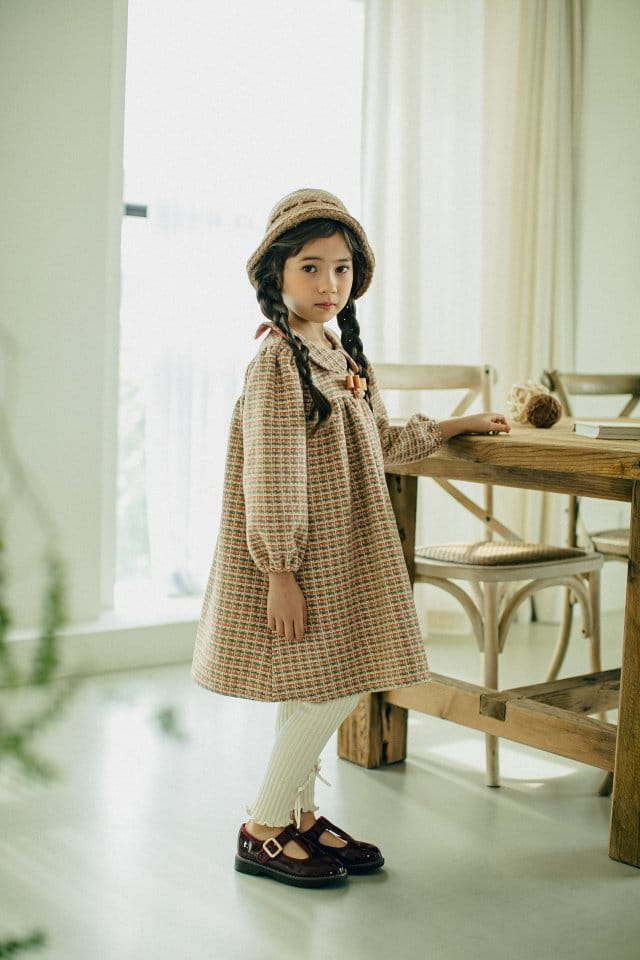 PUDDING - Korean Children Fashion - #Kfashion4kids - Check Collar One-piece - 4