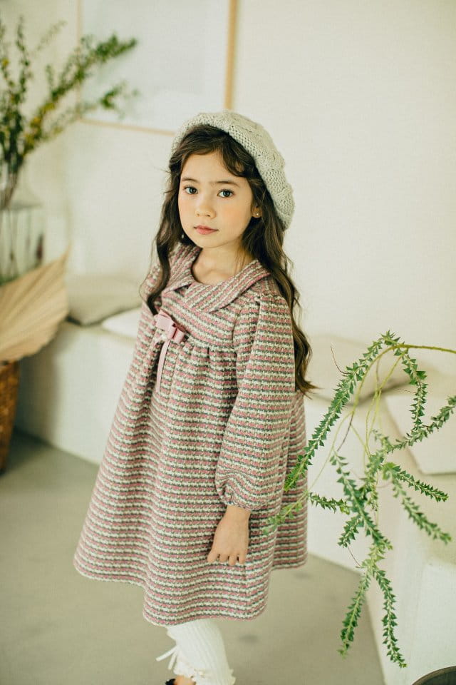 PUDDING - Korean Children Fashion - #Kfashion4kids - Check Collar One-piece - 6