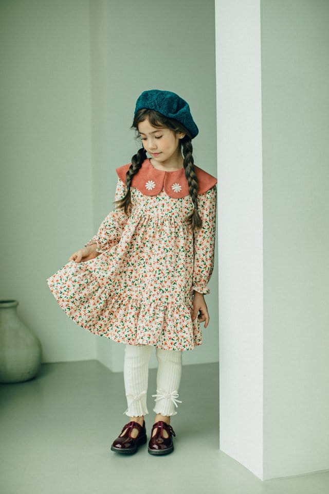 PUDDING - Korean Children Fashion - #Kfashion4kids - Flower Collar One-piece - 2