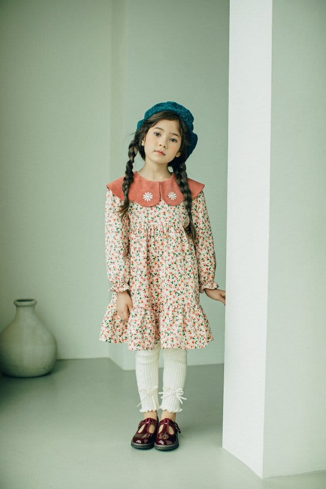PUDDING - Korean Children Fashion - #Kfashion4kids - Flower Collar One-piece - 3