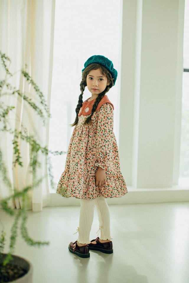 PUDDING - Korean Children Fashion - #Kfashion4kids - Flower Collar One-piece - 4