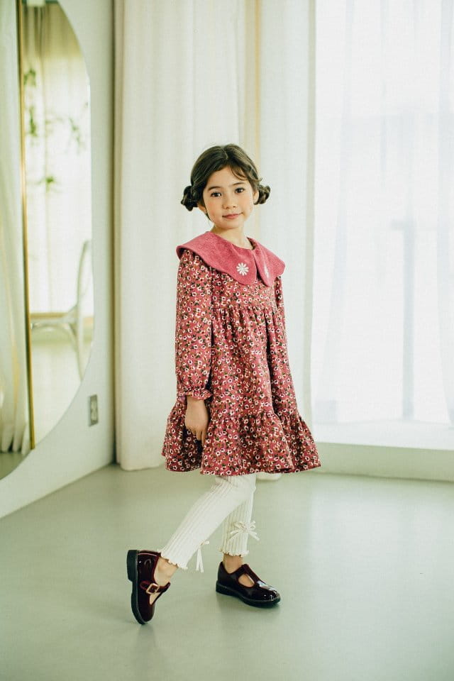 PUDDING - Korean Children Fashion - #Kfashion4kids - Flower Collar One-piece - 5
