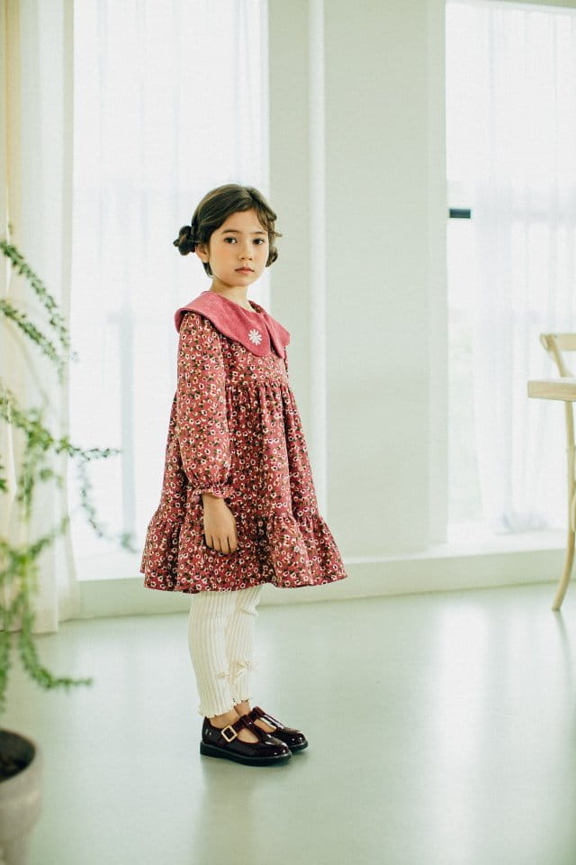 PUDDING - Korean Children Fashion - #Kfashion4kids - Flower Collar One-piece - 6