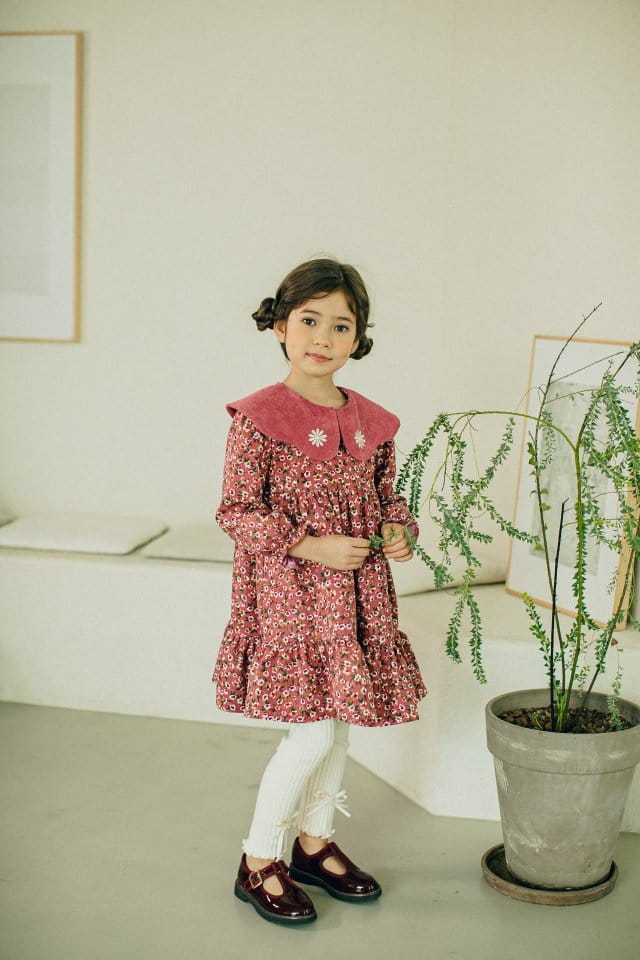 PUDDING - Korean Children Fashion - #Kfashion4kids - Flower Collar One-piece - 7