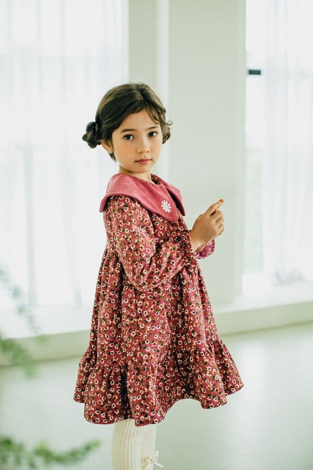 PUDDING - Korean Children Fashion - #Kfashion4kids - Flower Collar One-piece - 9