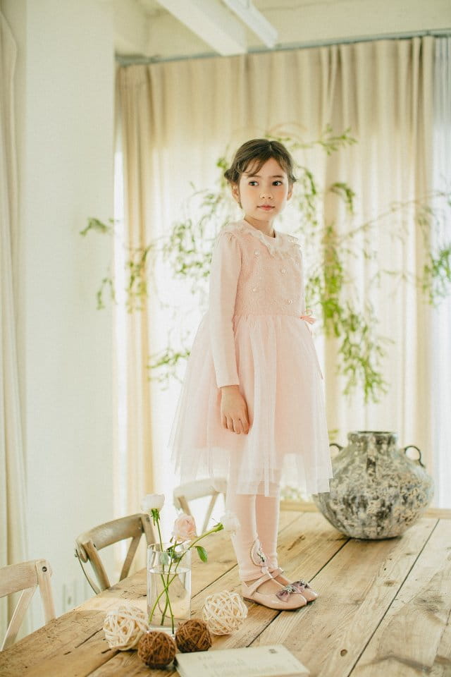 PUDDING - Korean Children Fashion - #Kfashion4kids - Pearl One-piece