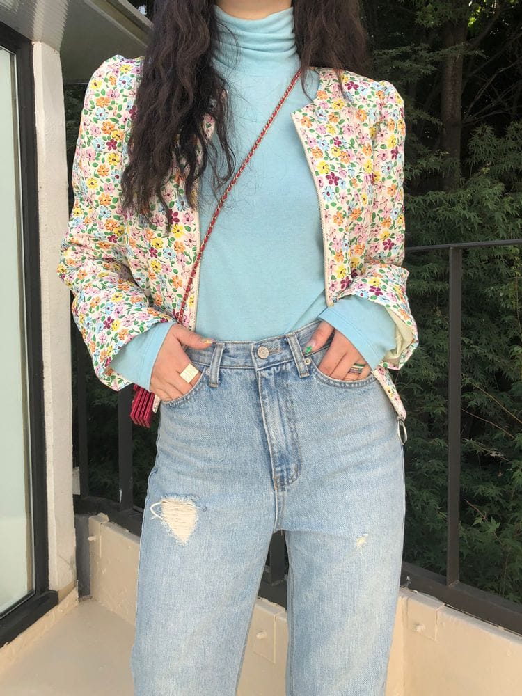 REPELLER - Korean Children Fashion - #Kfashion4kids - Flower Round Bonding Jacket