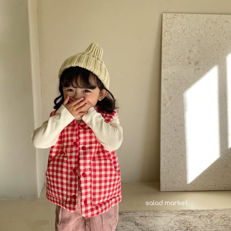SALAD MARKET - Korean Children Fashion - #Kfashion4kids - Milk Check Vest - 12