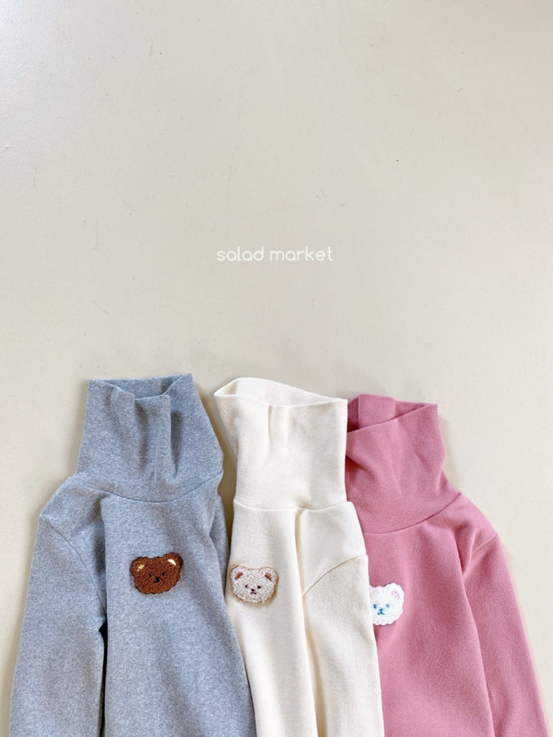 SALAD MARKET - Korean Children Fashion - #Kfashion4kids - Bear Turtleneck Tee - 2