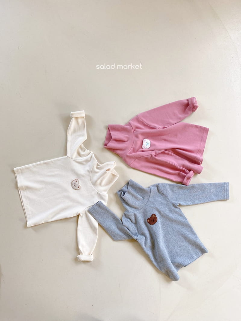 SALAD MARKET - Korean Children Fashion - #Kfashion4kids - Bear Turtleneck Tee - 3