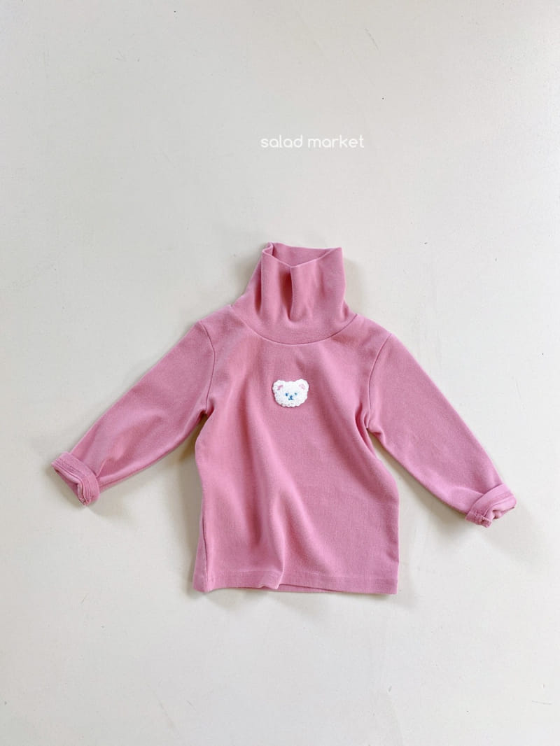 SALAD MARKET - Korean Children Fashion - #Kfashion4kids - Bear Turtleneck Tee - 6