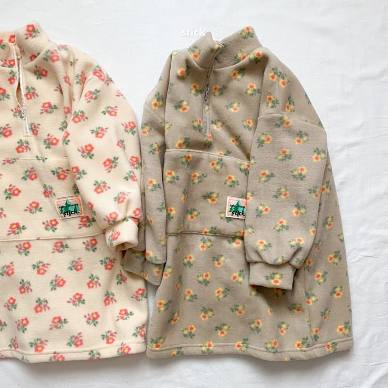 STICK - Korean Children Fashion - #Kfashion4kids - Flower Fleece One-piece - 4