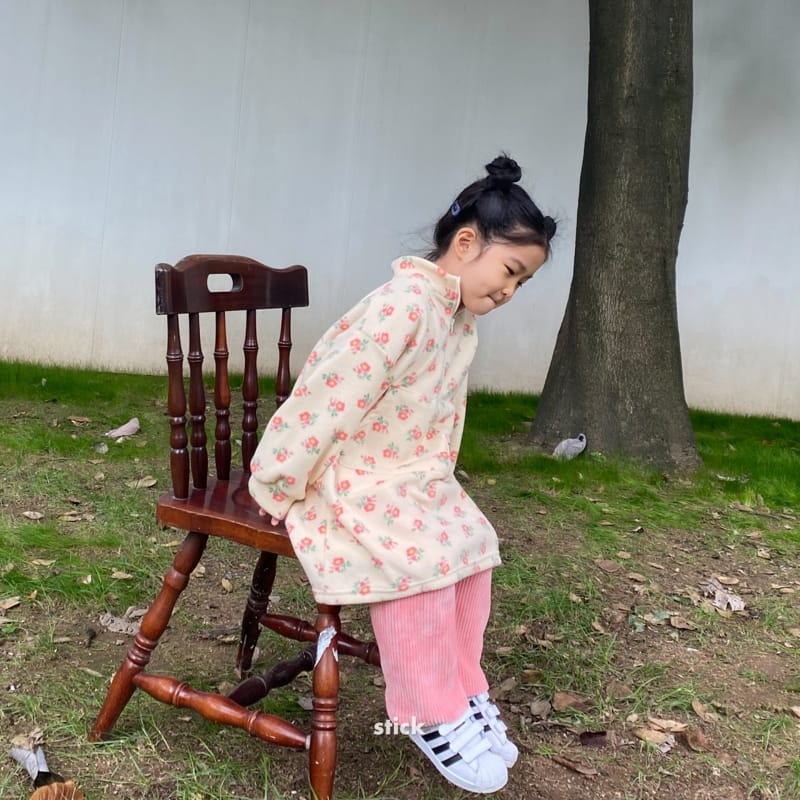 STICK - Korean Children Fashion - #Kfashion4kids - Flower Fleece One-piece - 5