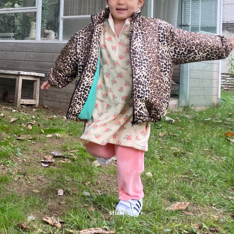STICK - Korean Children Fashion - #Kfashion4kids - Flower Fleece One-piece - 6