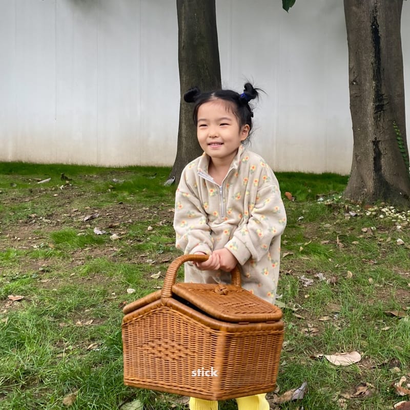 STICK - Korean Children Fashion - #Kfashion4kids - Flower Fleece One-piece - 9