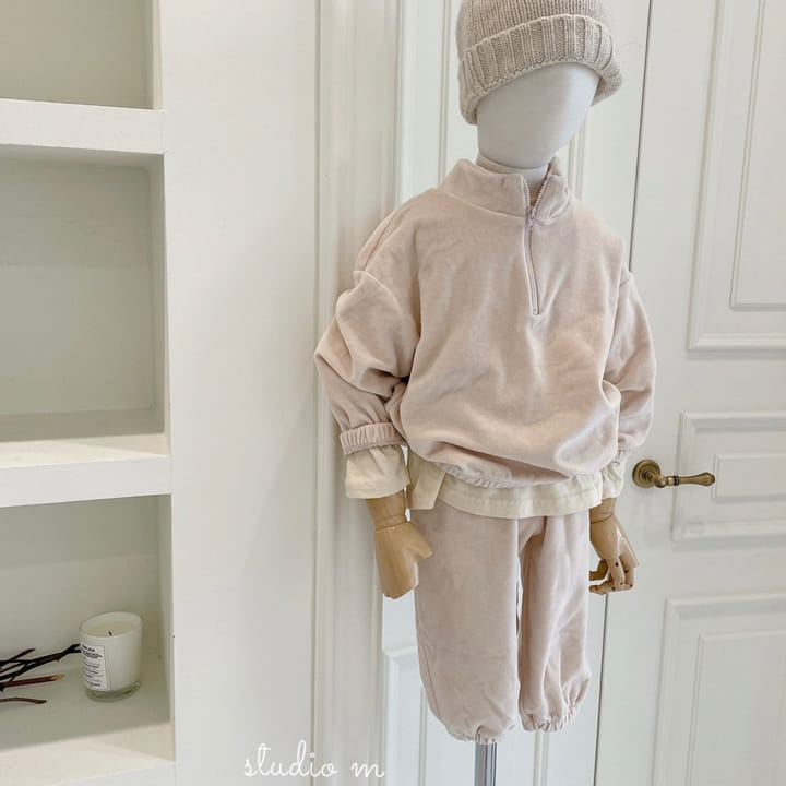 STUDIO M - Korean Children Fashion - #Kfashion4kids - Velvet Anorak Bottom Set - 3