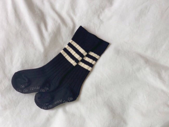 TEAMAND - Korean Children Fashion - #Kfashion4kids - 3 Stripes Rib Knee Socks - 10