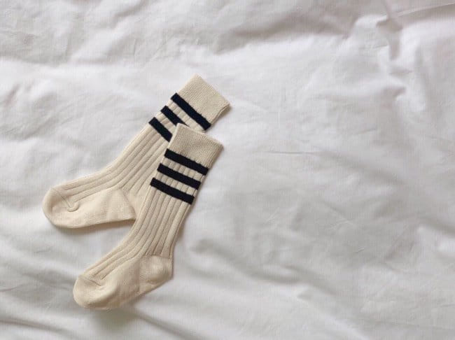 TEAMAND - Korean Children Fashion - #Kfashion4kids - 3 Stripes Rib Knee Socks - 12