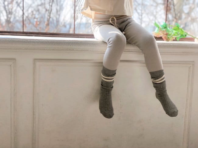 TEAMAND - Korean Children Fashion - #Kfashion4kids - 3 Stripes Rib Knee Socks - 8