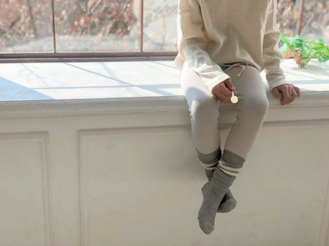 TEAMAND - Korean Children Fashion - #Kfashion4kids - 3 Stripes Rib Knee Socks - 9