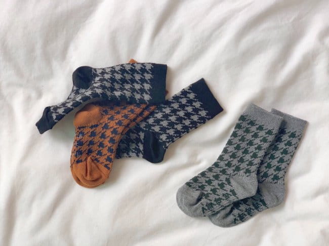 TEAMAND - Korean Children Fashion - #Kfashion4kids - Hound Tooth Check Socks [set of 3] - 10