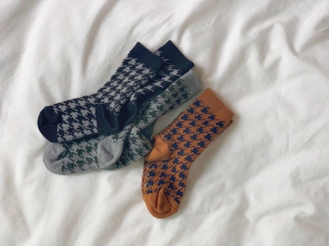 TEAMAND - Korean Children Fashion - #Kfashion4kids - Hound Tooth Check Socks [set of 3] - 5