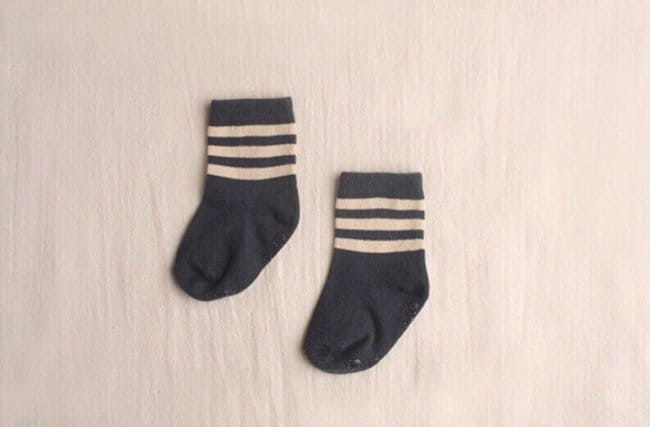 TEAMAND - Korean Children Fashion - #Kfashion4kids - Dark 3 Stripes Socks [set of 5] - 10