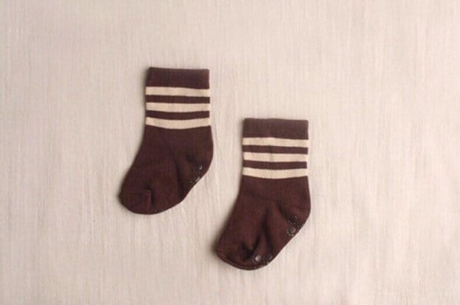 TEAMAND - Korean Children Fashion - #Kfashion4kids - Dark 3 Stripes Socks [set of 5] - 8