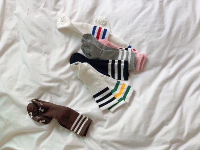 TEAMAND - Korean Children Fashion - #Kfashion4kids - 3 Stripes Knee Socks - 5
