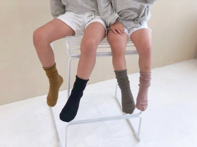 TEAMAND - Korean Children Fashion - #Kfashion4kids - Dark Simple Dol Dol Socks [set of 5]