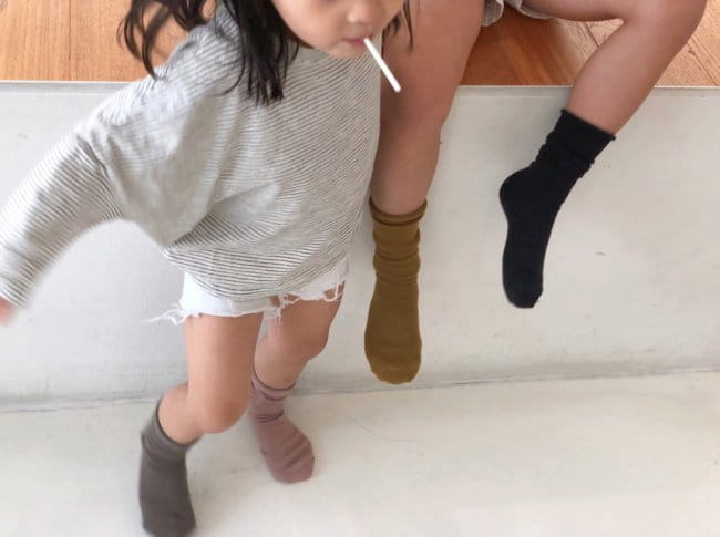 TEAMAND - Korean Children Fashion - #Kfashion4kids - Dark Simple Dol Dol Socks [set of 5] - 2