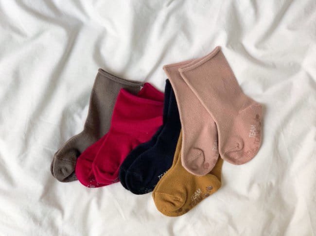 TEAMAND - Korean Children Fashion - #Kfashion4kids - Dark Simple Dol Dol Socks [set of 5] - 5
