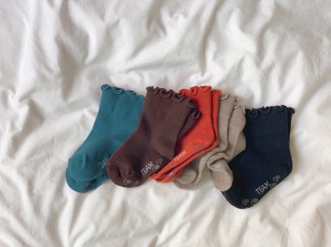 TEAMAND - Korean Children Fashion - #Kfashion4kids - Dark Socks [set of 5] - 4