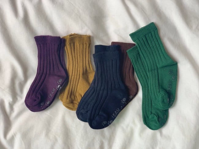 TEAMAND - Korean Children Fashion - #Kfashion4kids - Brownie Socks [set of 5] - 4
