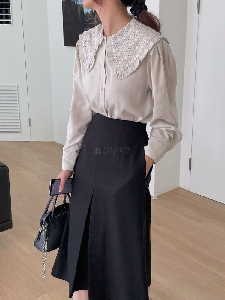 TERRACE - Korean Children Fashion - #Kfashion4kids - Collar Lace Blouse