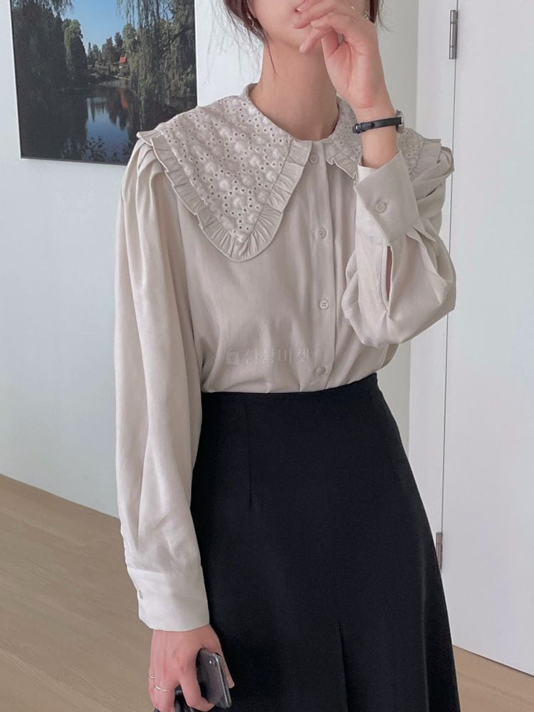 TERRACE - Korean Children Fashion - #Kfashion4kids - Collar Lace Blouse - 2