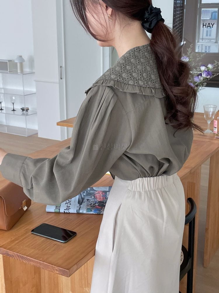 TERRACE - Korean Children Fashion - #Kfashion4kids - Collar Lace Blouse - 4
