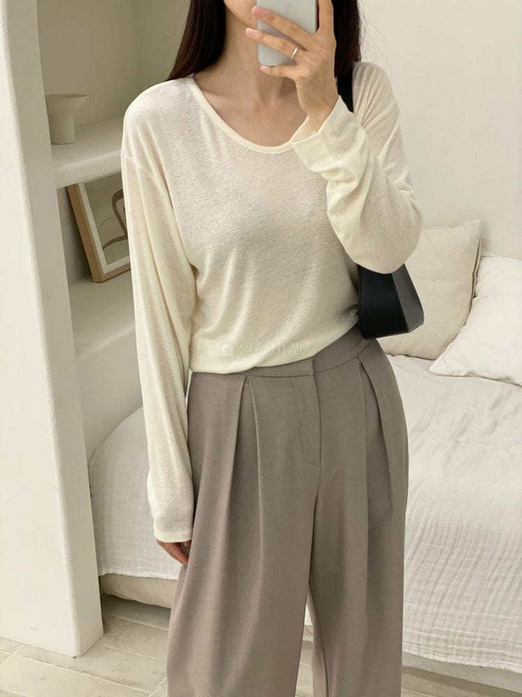 TERRACE - Korean Children Fashion - #Kfashion4kids - U Neck Long Sleeves Tee