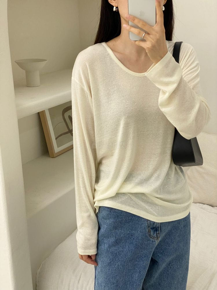 TERRACE - Korean Children Fashion - #Kfashion4kids - U Neck Long Sleeves Tee - 10