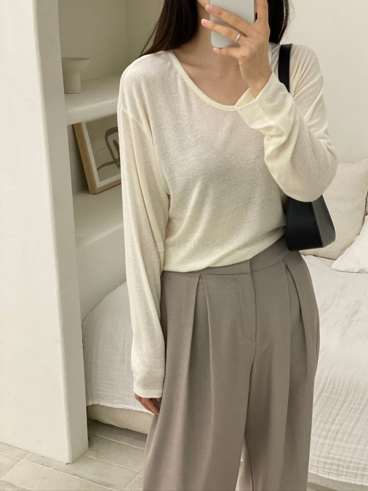 TERRACE - Korean Children Fashion - #Kfashion4kids - U Neck Long Sleeves Tee - 7