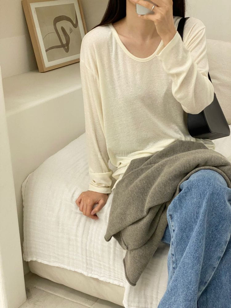 TERRACE - Korean Children Fashion - #Kfashion4kids - U Neck Long Sleeves Tee - 9