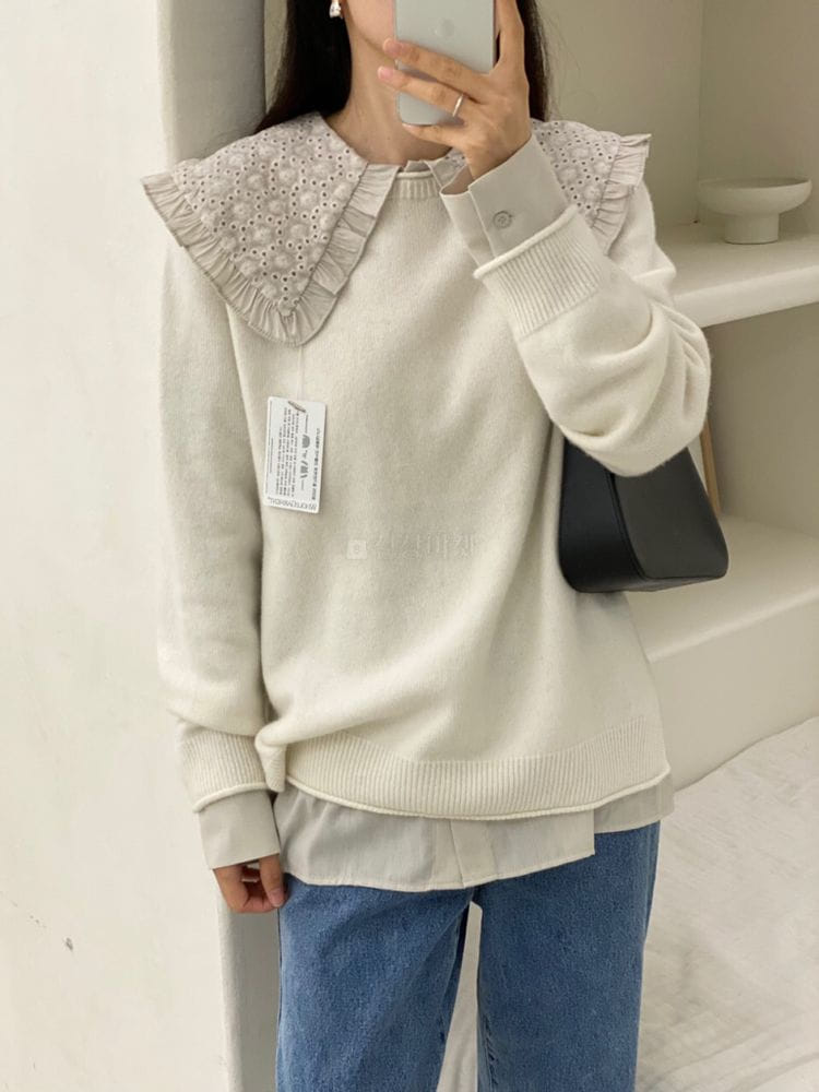 TERRACE - Korean Children Fashion - #Kfashion4kids - Lace Collar Blouse