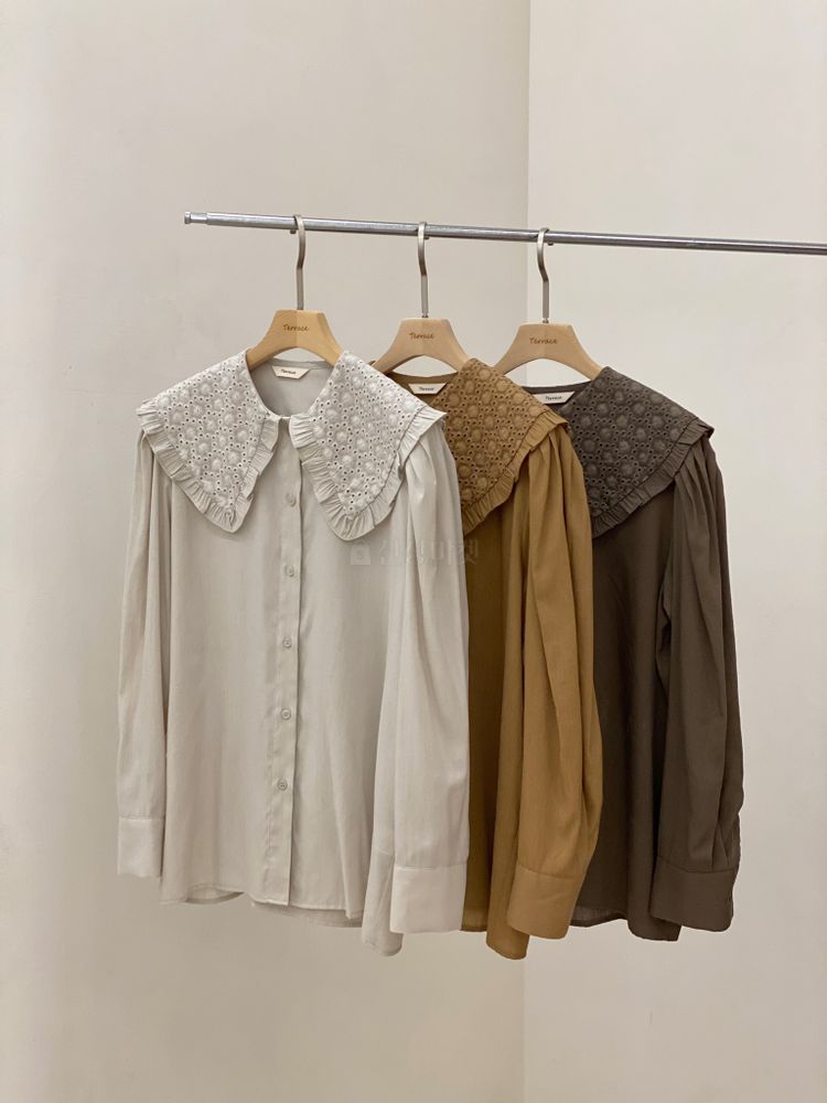 TERRACE - Korean Children Fashion - #Kfashion4kids - Lace Collar Blouse - 2