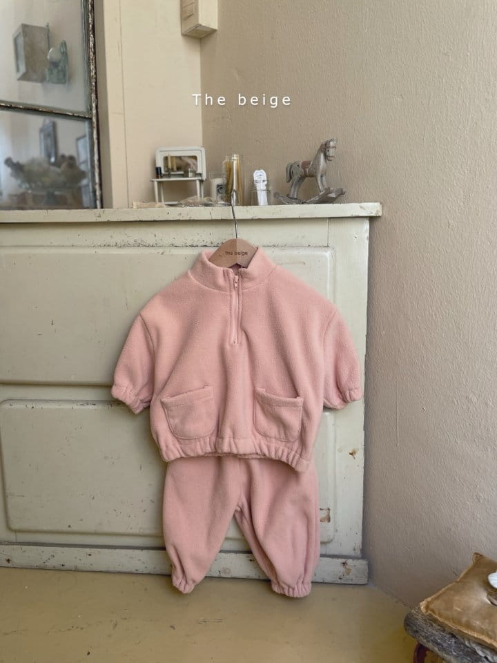 THE BEIGE - Korean Children Fashion - #Kfashion4kids - Fleece Top Bottom Set - 2