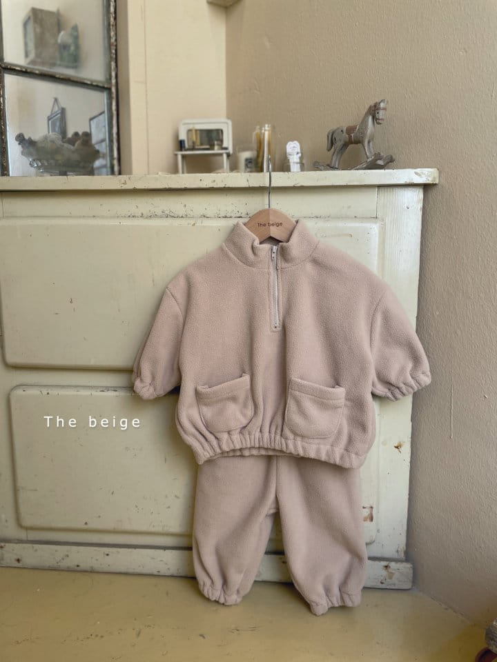 THE BEIGE - Korean Children Fashion - #Kfashion4kids - Fleece Top Bottom Set - 3